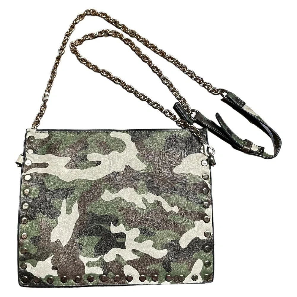 Inzi Camo Studded Crossbody Bag